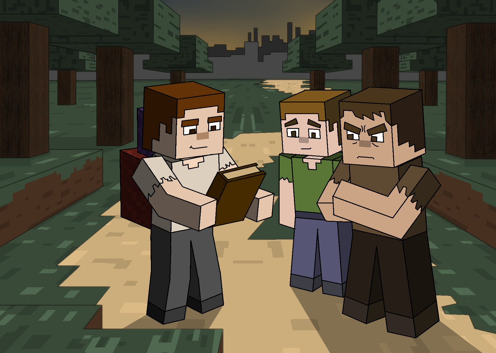Vale verde construído em blocos