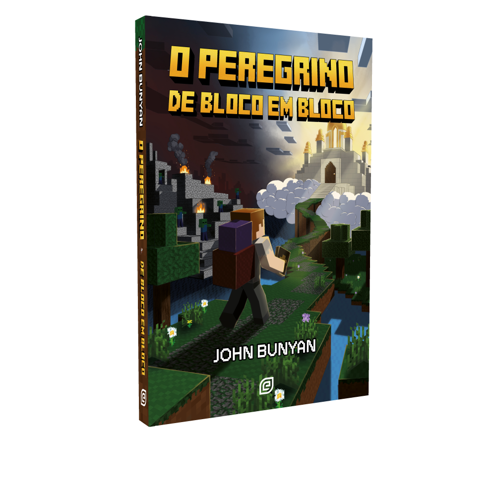 Livro O Peregrino de Bloco em Bloco em perspectiva tridimensional